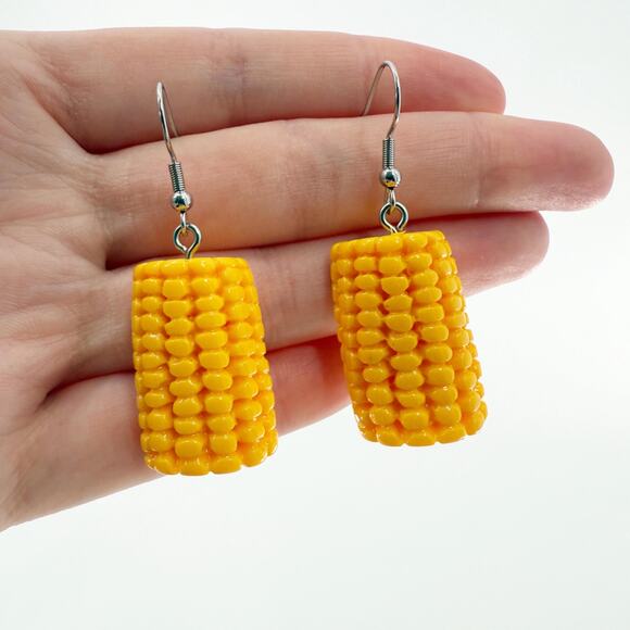 Corn On The Cob Earrings, Novelty Earrings, Concert Festival, Crawfish Boil BBQ - Picture 1 of 4